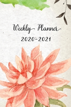 Paperback Weekly Planner 2020-2021: Pretty Floral Design Weekly and Monthly Planner - Perfect Gift for Girl Women Friends and Colleagues Book