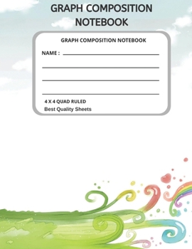 Paperback Graph Composition Notebook Under 6: Graph paper, 4 x 4 Quad Ruled, Squared, Grid, Ideal for Children Under 6, 7, 8, 9, 10 Book