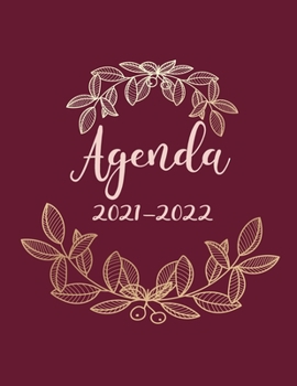 Paperback Agenda 2021/2022: Planificador ANUAL 2021 2022 grande con horas /semana vista - español -roja - 13 meses - Planificadora diaria y mensua [Spanish] Book