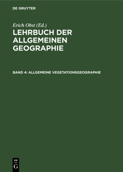 Hardcover Allgemeine Vegetationsgeographie [German] Book