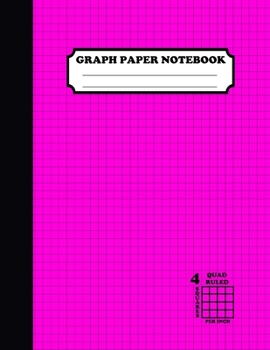 Paperback Graph Paper Notebook. Quad Ruled-4 Squares Per Inch: Grid Notebook/Graph Paper Composition/Grid Paper Journal 8.5x11 in. Pink Book