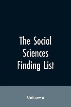 Paperback The social sciences; finding list Book