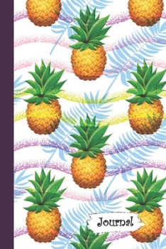 Paperback Journal: Funky Tropical Pineapple Themed Diary with Blank Lined Notebook Paper Book