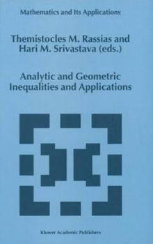 Paperback Analytic and Geometric Inequalities and Applications Book