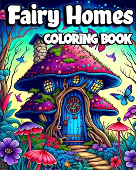 Paperback Fairy Homes Coloring Book: Magical Mushroom Houses for relaxation and Anxiety Relief. Adult Fantasy Fairy Book