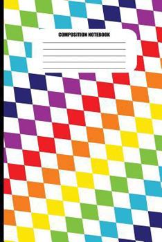 Composition Notebook: Rainbow Checkered Pattern (100 Pages, College Ruled)
