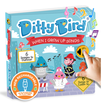 Ditty Bird Career Songs Toy - colorful musical learning singing toys about what children want to be when they grow up - 6 fun songs in a sound book to discover jobs in a funny way