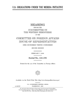 Paperback U.S. obligations under the Merida Initiative Book