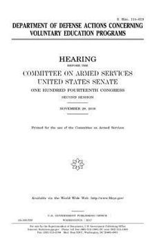 Department of Defense Actions Concerning Voluntary Education Programs