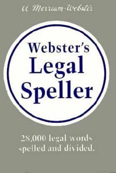 Hardcover Webster's Legal Speller Book