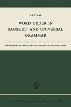 Paperback Word Order in Sanskrit and Universal Grammar Book