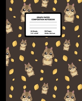 Graph Paper Composition Notebook: Quad Ruled 4 Squares Per Inch Sheets, Math and Science Grid Note Book for Elementary Students, Cute Kawaii Chipmunk