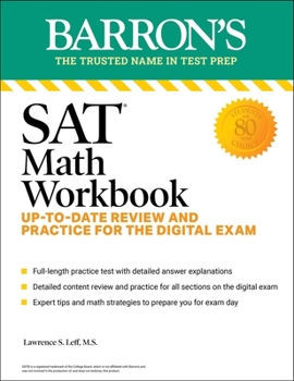 Paperback SAT Math Workbook: Up-To-Date Practice for the Digital Exam Book