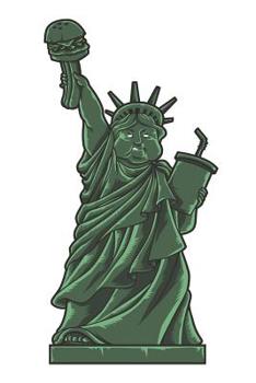 Paperback Fat Lady Liberty Fast Food Society: Blank Lined Notebook for Patriots and Locals Book