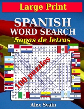 Paperback Spanish Word Search: Large Print Book for Adult Sopas de Letras en Español [Large Print] Book