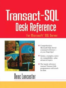 Paperback Transact-SQL Desk Reference: For Microsoft SQL Server Book