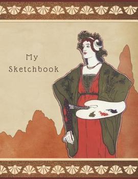 Paperback My Sketchbook: Large Sketchbook, Vintage Image of a Woman Painting, 120 Pages, 8.5 by 11 Book