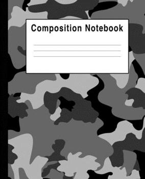 Paperback Composition Notebook: Black & White Camouflage Blank Lined College Ruled Book
