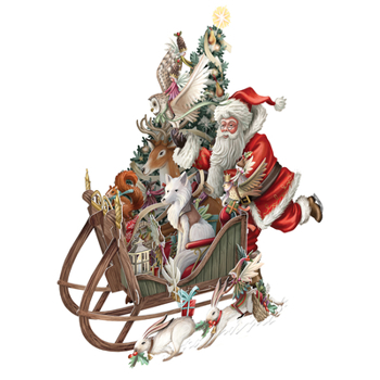 Kitchen Paper d'Art Santa's Sleigh 3D Pop Up Christmas Card Book