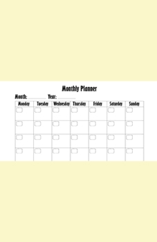 Paperback Monthly Planner Book