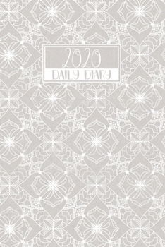 Paperback 2020 Daily Diary: A5 Day on a Page to View Full DO1P Planner Lined Writing Journal - Grey Card & White Mandala Pattern Book