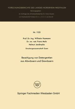 Paperback Beseitigung Von Detergentien Aus Abwässern Und Gewässern [German] Book