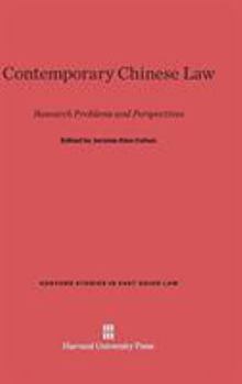 Hardcover Contemporary Chinese Law: Research Problems and Perspectives Book