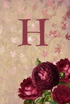 H: Initial roses floral line notebook jotter