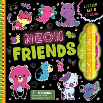 Board book Neon Friends: Scratch Art & Coloring Book