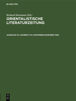 Hardcover November/Dezember 1959 [German] Book