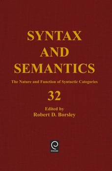 Hardcover The Nature and Function of Syntactic Categories Book