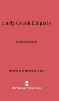 Hardcover Early Greek Elegists Book