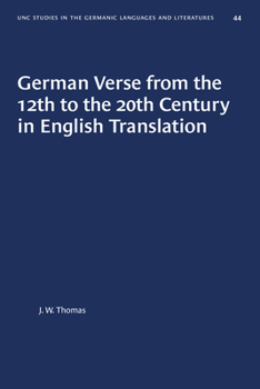 Paperback German Verse from the 12th to the 20th Century in English Translation Book