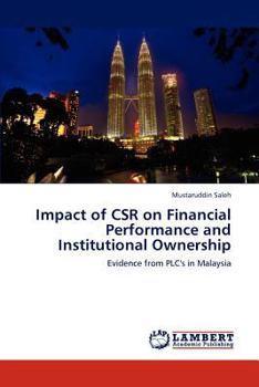 Paperback Impact of CSR on Financial Performance and Institutional Ownership Book