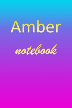 Paperback Amber: Blank Notebook - Wide Ruled Lined Paper Notepad - Writing Pad Practice Journal - Custom Personalized First Name Initia Book