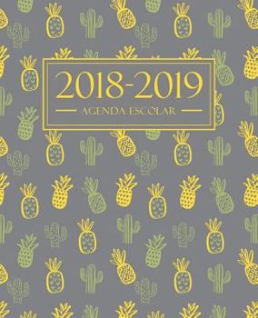 Agenda escolar 2018-2019: 190 x 235 mm: Agenda 2018-2019 semana vista español: 160 g/m²: Agenda semanal 12 meses: Cactus y piñas 4503