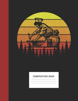 Paperback Composition Book: Baking Cakes 200 Wide Ruled Lined Pages Retro Vintage Sunset Classic Notebook, Writing Pad & Practice Journal - Assign Book