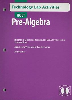 Paperback Holt Pre-Algebra Technology Lab Activities Book