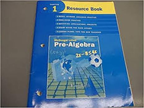 Paperback McDougal Littell Pre-Algebra: Resource Book Chapter 1 Book