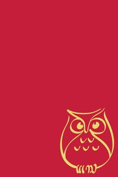 Paperback Notebook: Yellow Owl Red Designer College Ruled Lined Blank Notebook Journal Notepad Book