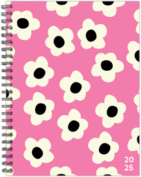 Spiral-bound Pink Flowers 2025 6.5 X 8.5 Softcover Weekly Planner Book