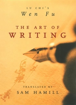 Paperback The Art of Writing: Lu Chi's Wen Fu Book