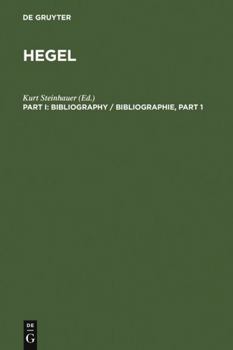 Hardcover Hegel Bibliography Book