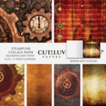 Paperback Steampunk Collage Paper for Scrapbooking: Vintage Grunge Old Decorative Paper for Crafting Book
