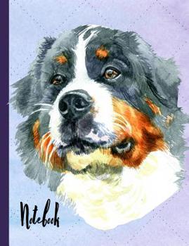 Paperback Notebook: Dog Watercolor School Notebook 100 Pages Wide Ruled Paper Book