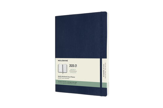 Calendar Moleskine 2020-21 Weekly Planner, 18m, Extra Large, Sapphire Blue, Soft Cover (7.5 X 9.75) Book