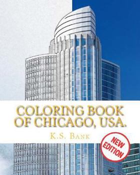 Paperback Coloring Book of Chicago, Usa. New Edition. Book