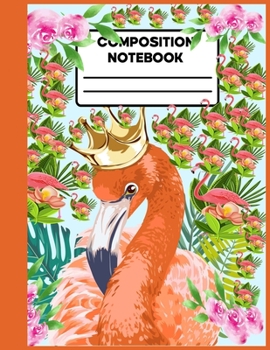 Paperback Composition Notebook: Water Colour Cute Pink Flamingo Composition Preschoolkindergarten Collage Rulled Notebook Journal For Kids, Girls- Wid Book