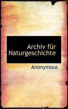 Paperback Archiv F R Naturgeschichte Book
