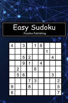 Paperback Easy Sudoku: Sudoku Puzzle Game For Beginers With technology futuristic concept blue cover Book